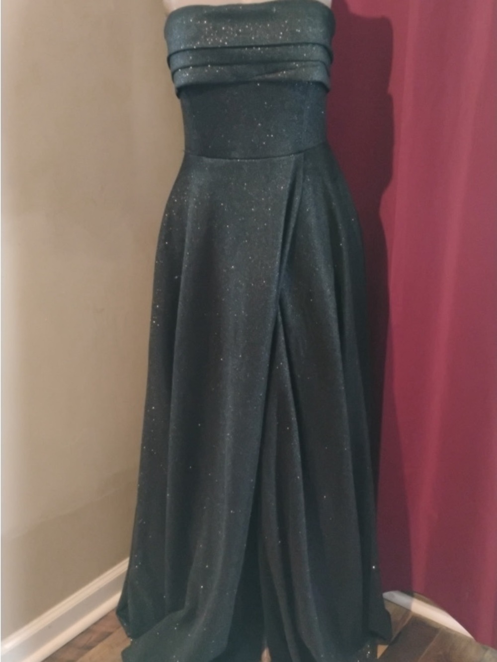 Windsor Strapless Black Sparkle Evening Gown